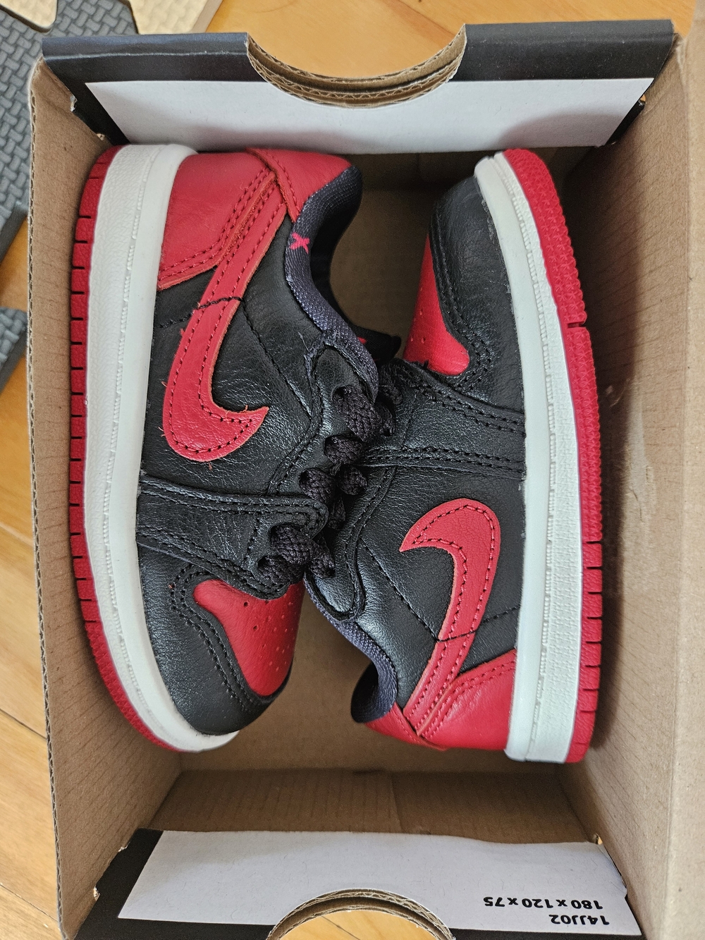 Nike Kids Black & Red Sneakers - Jordan 1 Retro Low OG - Picture 2 of 2